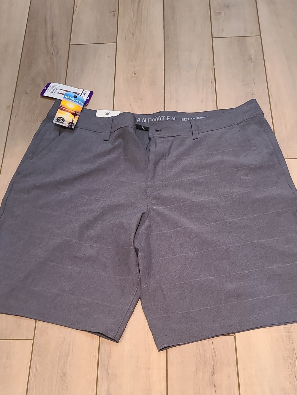 Hang Ten Men's Charcoal Grey Flat Front Shorts